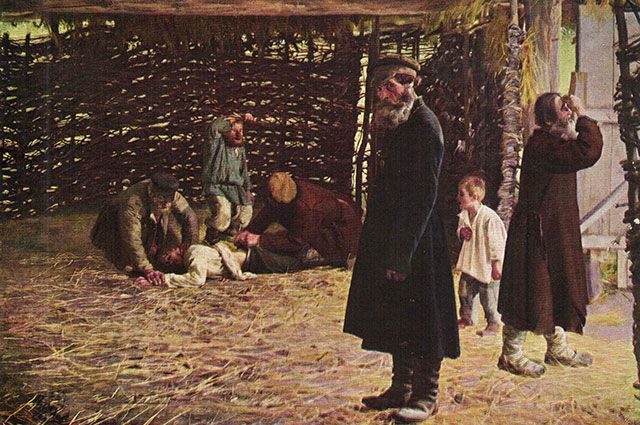 «Недавнее прошлое. (Перед поркой).» Художник Николай Орлов.