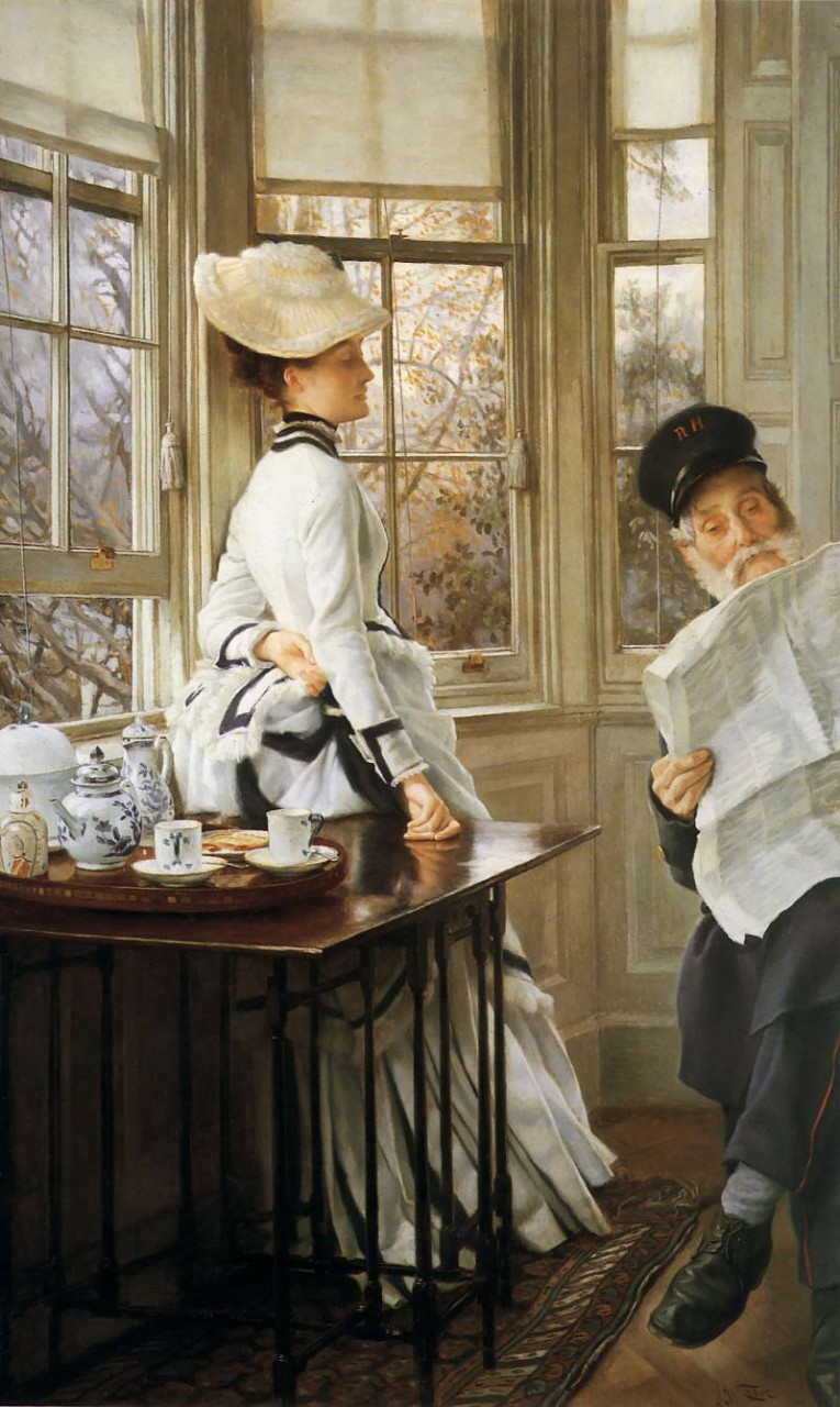 Reading the News, Автор: Tissot, Jacques Joseph (Жак Джозеф Tissot)Tissot, Jacques Joseph (Живопись на Gallerix.ru)