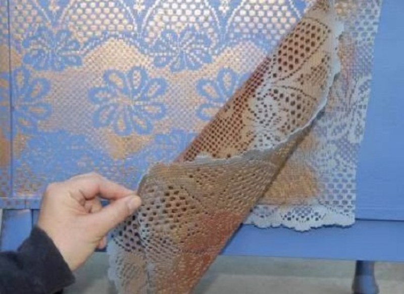 декупаж с помощью шторы и баллончика с краской декупаж с помощью шторы и баллончика с краской