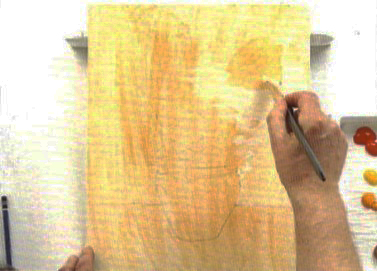 Урок рисования цветов акриловыми красками шаг 2