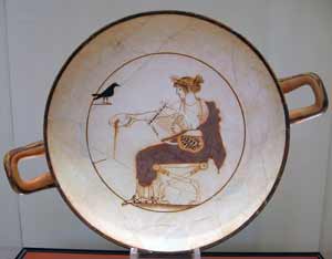 Аполлон - кифаред. Килик. V в. до н.э. Дельфы. Археологический музей (фото автора)