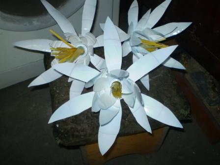 кувшинки из бутылок