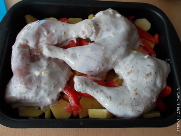 Куриные окорочка в кефирной заливке