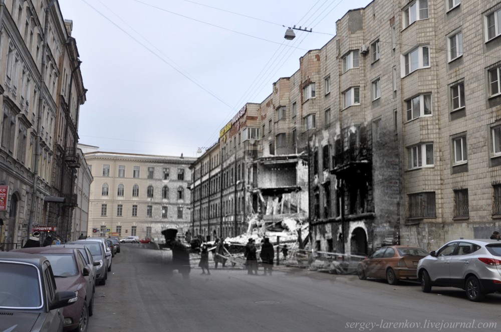235.Ленинград 1942-2013. Разрушения на Бронницкой улице.sL 235.Ленинград 1942-2013. Разрушения на Бронницкой улице.sL