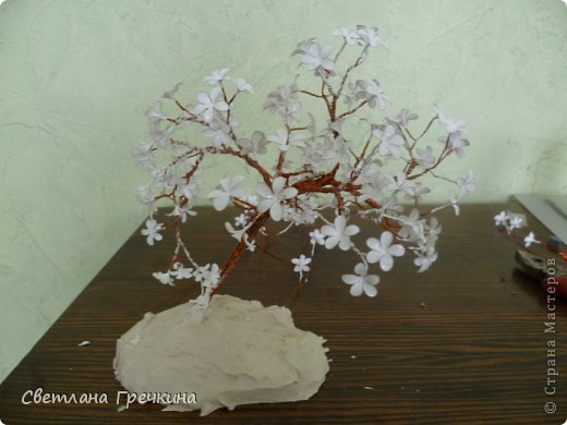 Мастер-класс Мой первый МК Дерево *Весеннее Настроение* Гипс Краска Проволока фото 6