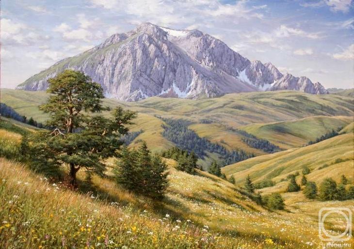 Картина маÑлом на холÑте. Олейник Ðркадий. Лаго-Ðаки, гора Оштен