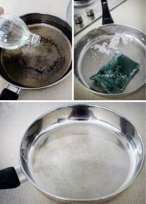 Эффективная чистка сковородки. Эффективная чистка сковородки.