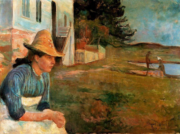 Э. Мунк, "Поздним вечером", 1888