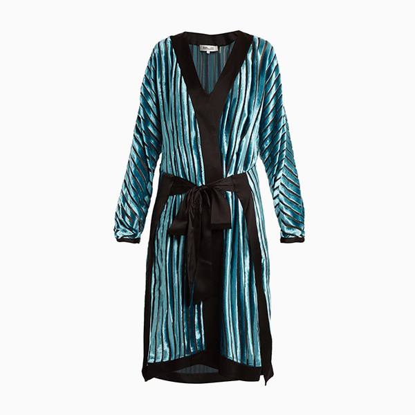 Платье-халат из бархата Diane von Furstenberg