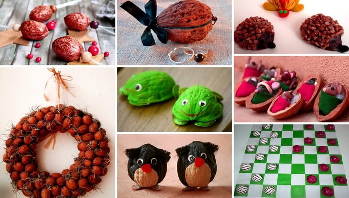 Поделки из ореховой скорлупы