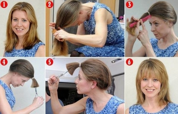 Интересный способ, как подстричься самой