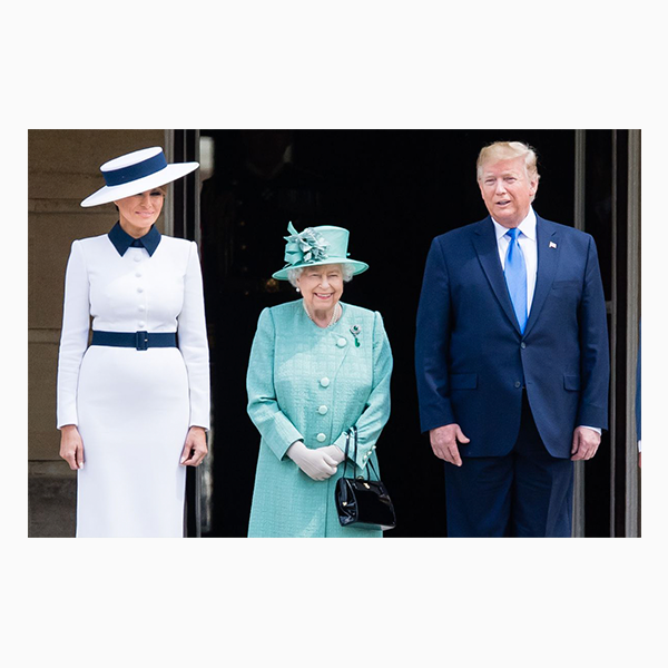Первая Леди США Мелания Трамп, королева Елизавета II и президент США Дональд Трамп, июнь 2019