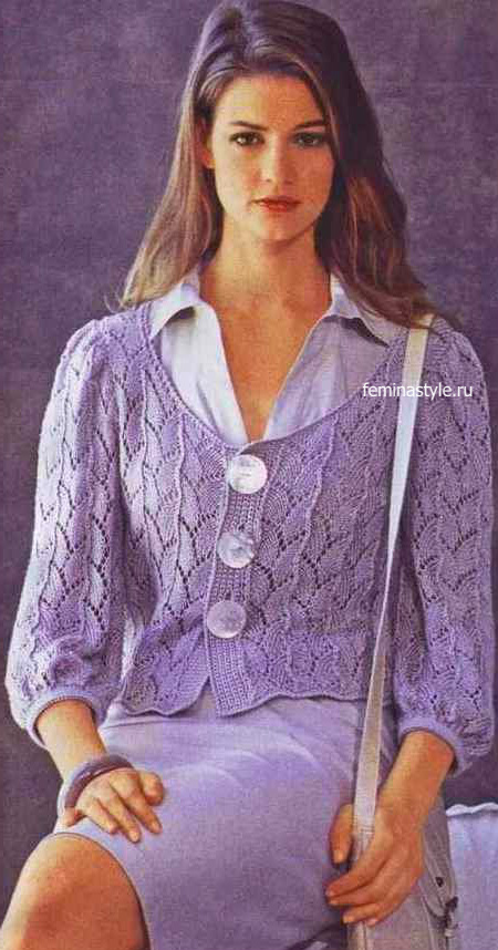 Шелковый жакет спицами