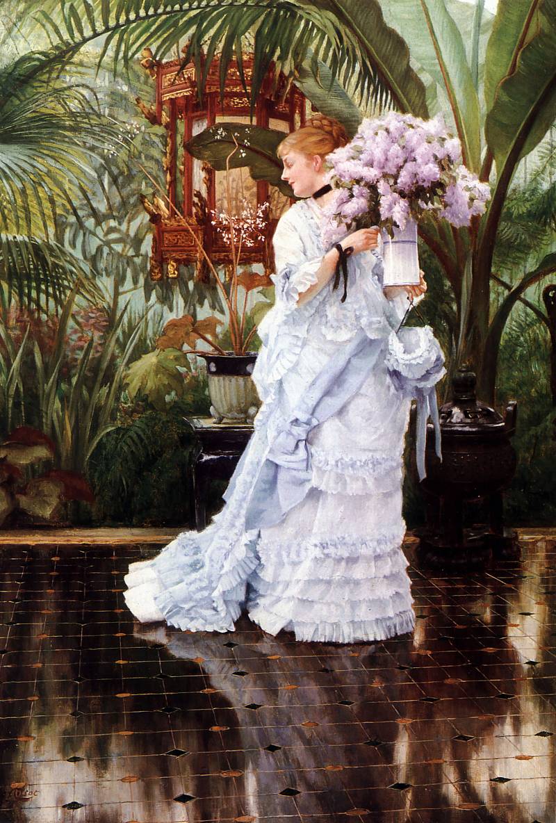 The Bunch of Lilacs, Автор: Tissot, Jacques Joseph (Жак Джозеф Tissot)Tissot, Jacques Joseph (Живопись на Gallerix.ru)