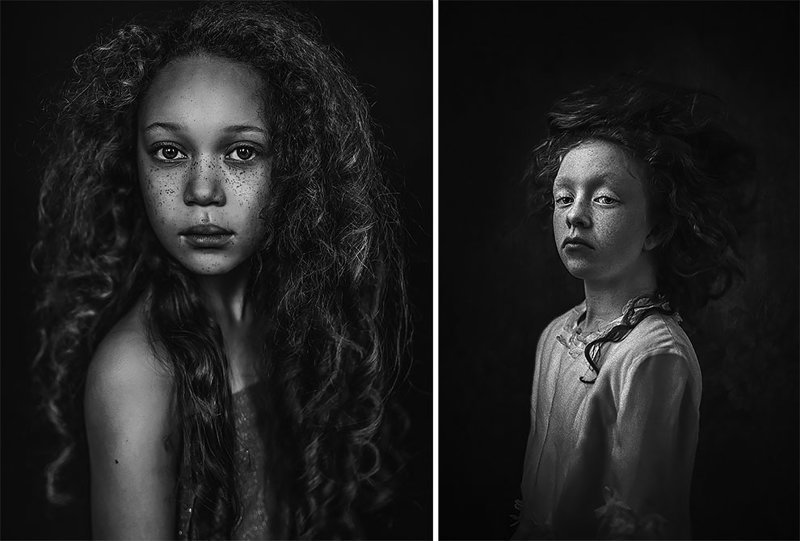 "Тиарна" (фото: Полина Дучман, Великобритания) и "Флер" (фото: Эва Цвикла, Нидерланды) B&W Child Photo Contest, детство, конкурс, победитель, ребенок, снимок, фотография