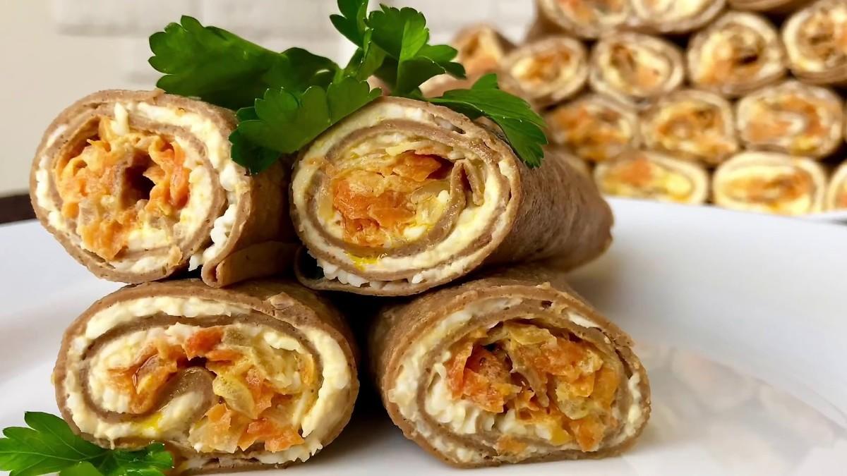 Рулетики из печенки-простая и вкусная закуска