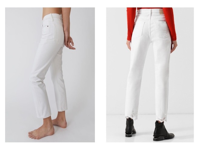 Acne Studios, 18 200 рублей/AG, 25 650 рублей Всего одни джинсы на весну — белоснежные