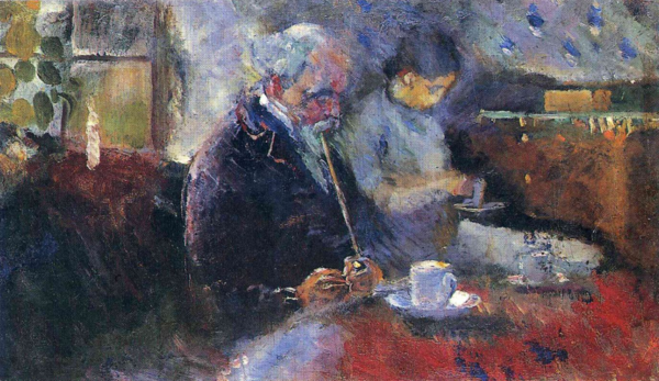 Э. Мунк, "За журнальным столиком", 1883