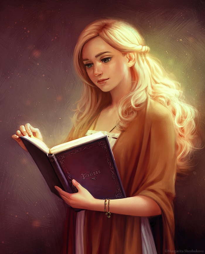 Фото Светловолосая девушка с книгой, by Mar Ka