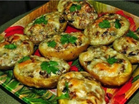 Картофельные лодочки с грибами на ужин Картофельные лодочки с грибами на ужин