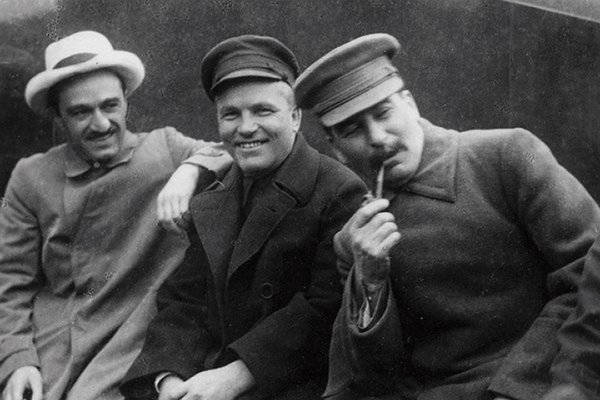 А. Микоян, С. Киров, И. Сталин