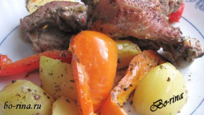 Курица с картофелем и болгарским перцем