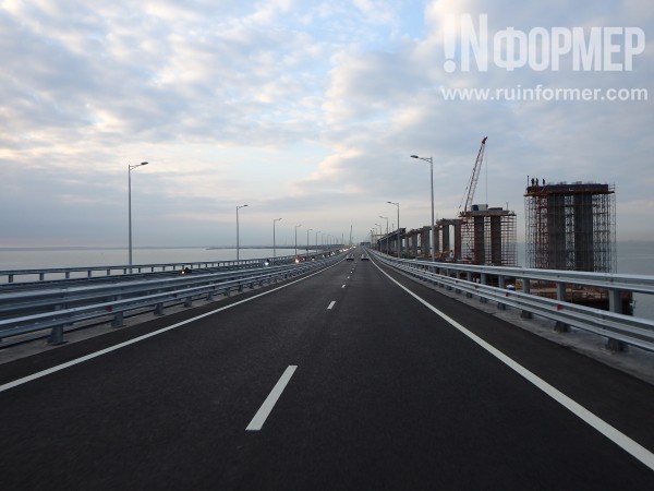 Эксклюзивные кадры запуска автомобильного движения на Крымском мосту