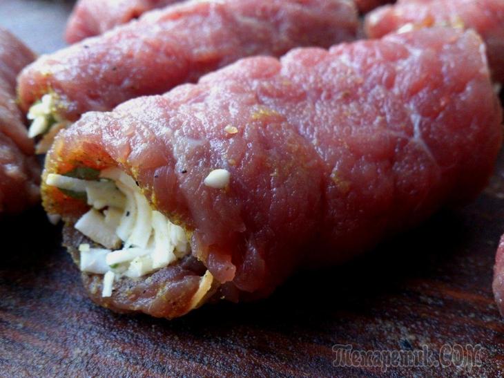 РУЛЕТИКИ ИЗ ГОВЯДИНЫ С КОПЧЁНЫМ СЫРОМ РУЛЕТИКИ ИЗ ГОВЯДИНЫ С КОПЧЁНЫМ СЫРОМ