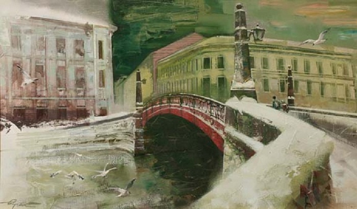 Красный мост. Автор: Сергей Сиделев. Красный мост. Автор: Сергей Сиделев.