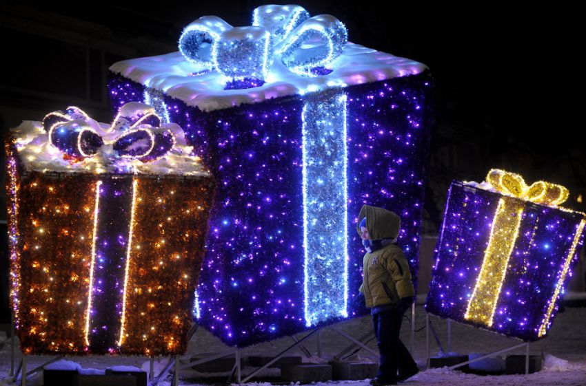 Новый Год, Рождество, украшения, города