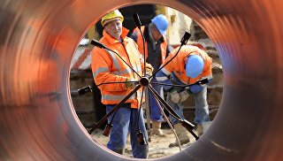 На закладке газопровода Opal в Вустерхузене, Германия. 14 апреля 2010 На закладке газопровода Opal в Вустерхузене, Германия. 14 апреля 2010