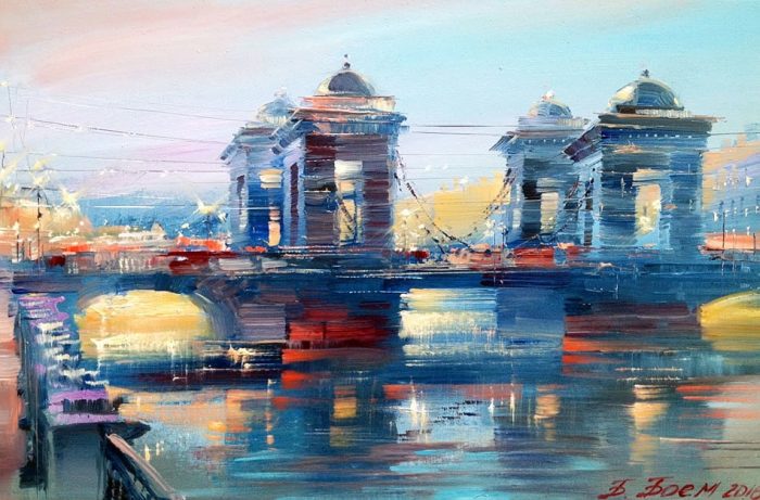 Вечерний Ломоносовский мост. Автор: Бэгги Боем. Вечерний Ломоносовский мост. Автор: Бэгги Боем.