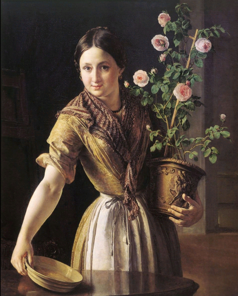 "Девушка с горшком роз", 1850, 100×80.5 см