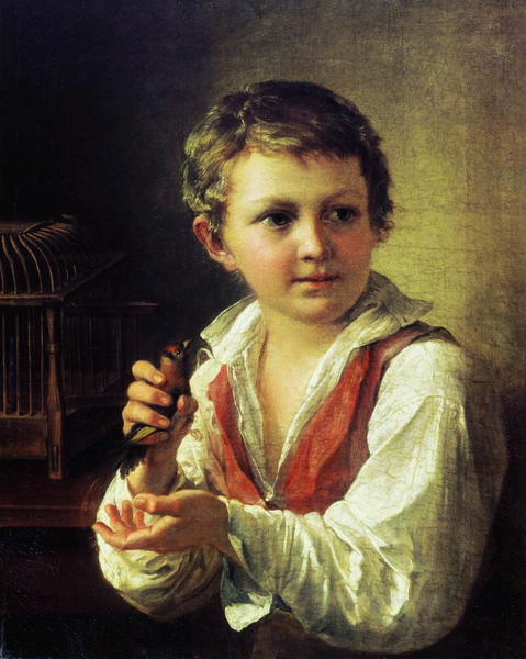 "Мальчик со щегленком", 1825, 59×47 см