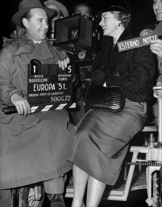     .  / Ingrid Bergman & Roberto Rossellini. Photo