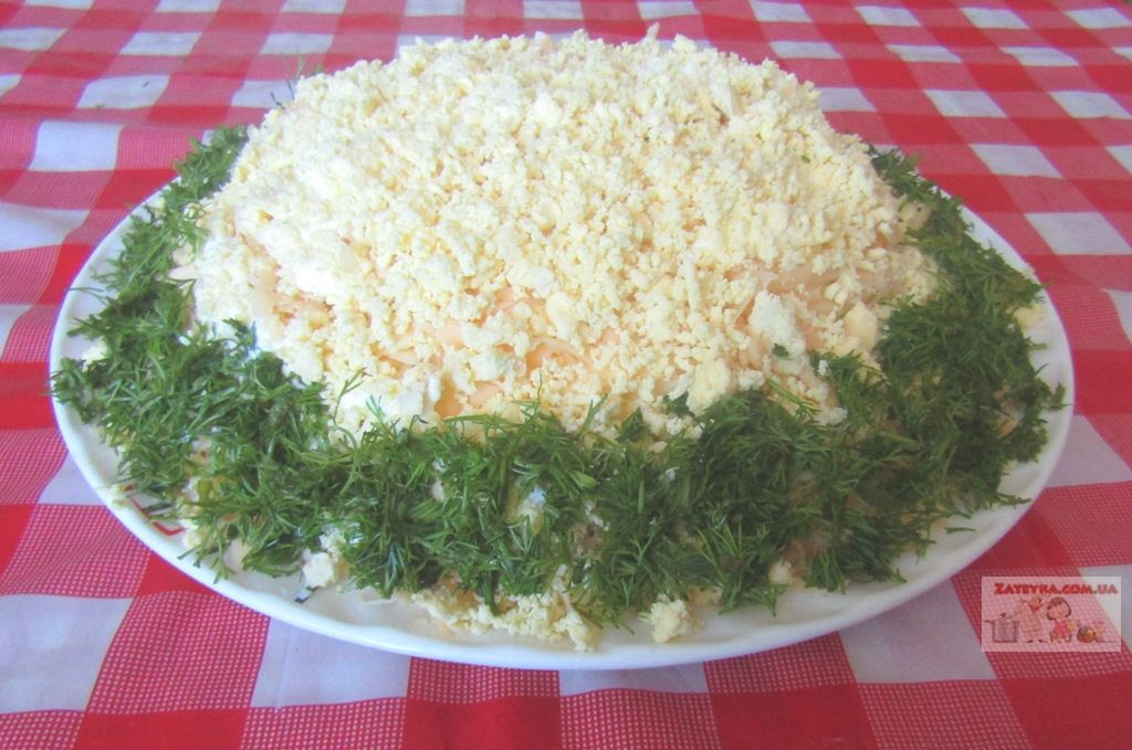 Слоёный салат «Курица под шубой»