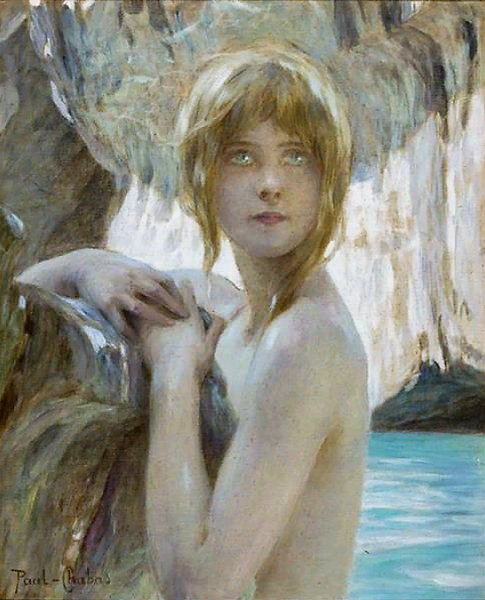 "Blonde Nymph", холст, масло, 50 x 70 см, Ар Нуво (Модерн), Китч