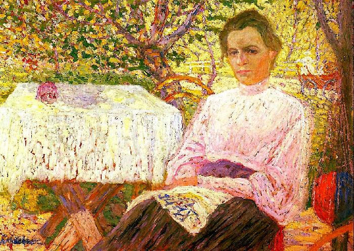 « Читающая женщина.(Портрет члена семьи художника).» (1906). Автор: Казимир Малевич. « Читающая женщина.(Портрет члена семьи художника).» (1906). Автор: Казимир Малевич.