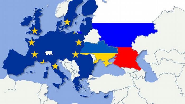 Карта с изображением Украины, России и ЕС Карта с изображением Украины, России и ЕС