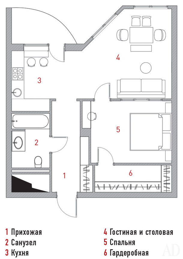 Квартира в Москве, 56 м²