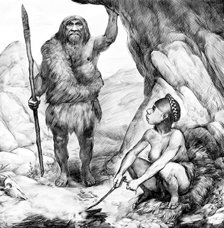 Самка древнего укропитека, как её изображают в свидомитских книжках, уже в каменном веке носила знаменитую косичку