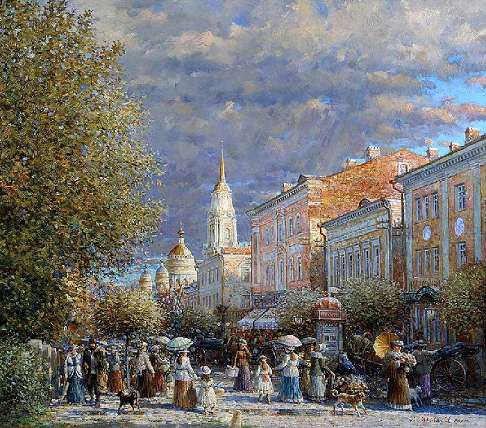 Набережная в Рыбинске. Автор: Александр Шевелев. Художник из российской глубинки пишет полотна, о которых не скажешь, что их создал один мастер