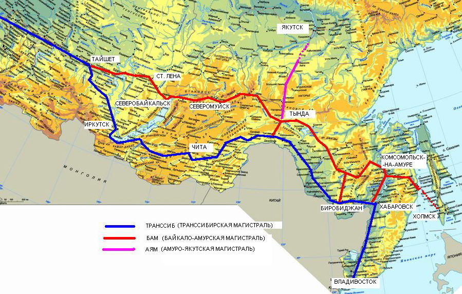 Транссибирская магистраль контурная карта