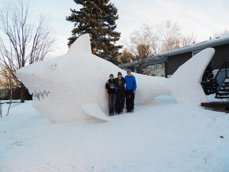 братья строят гигантские снежные скульптуры, Austin Connor Trevor Bartz