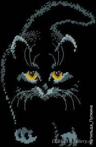 Черные коты вышивка на черном фоне Черные коты вышивка на черном фоне