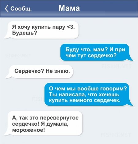 Смс-сообщения от родителей