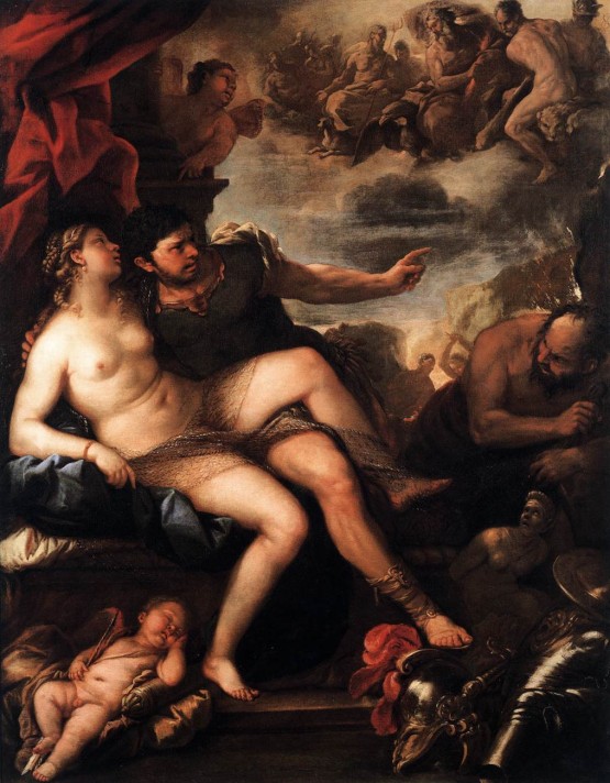 Лука Джордано (1634–1705). Марс и Венера у Вулкана. Масло, холст. 232х182 см. Академия искусств, Вена.