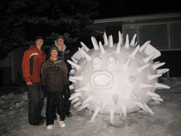 братья строят гигантские снежные скульптуры, Austin Connor Trevor Bartz