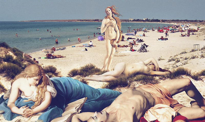 Венера на нудистском пляже: как герои классических полотен вписываются в современность