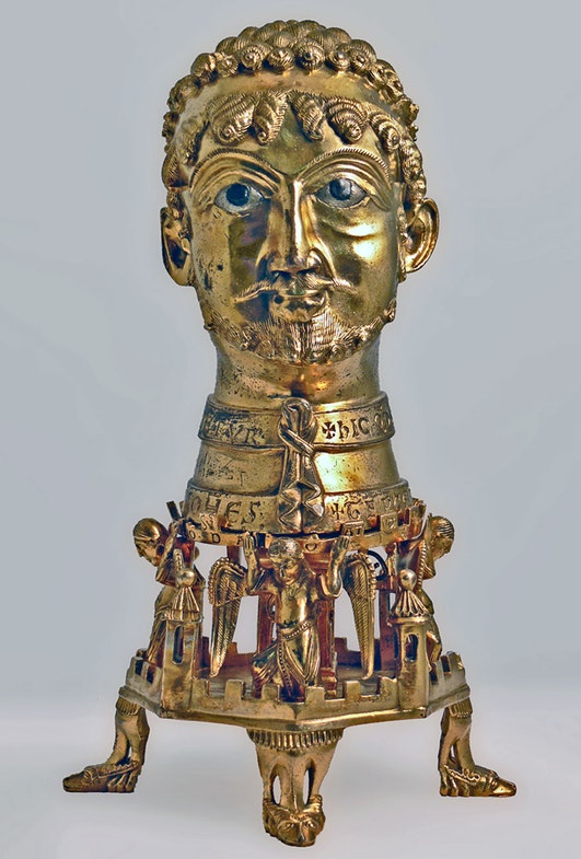 Бюст императора Фридриха I Барбароссы из позолоченной бронзы, 1160 год Portrait bust of Emperor Frederick I, called Barbarossa